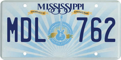 MS license plate MDL762