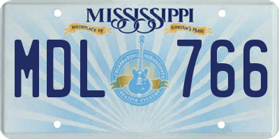 MS license plate MDL766