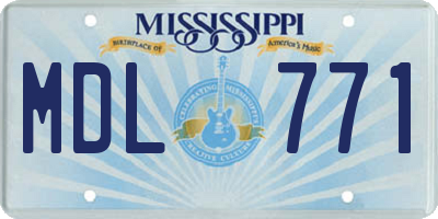 MS license plate MDL771