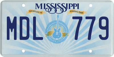 MS license plate MDL779