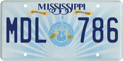 MS license plate MDL786
