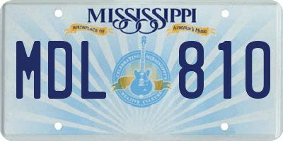 MS license plate MDL810