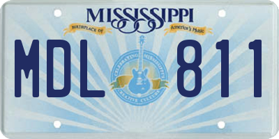 MS license plate MDL811