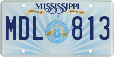 MS license plate MDL813