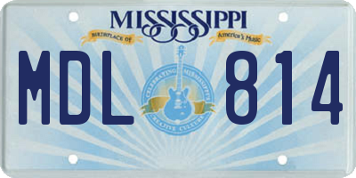 MS license plate MDL814