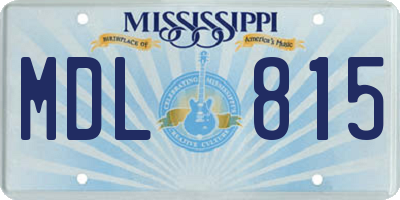MS license plate MDL815