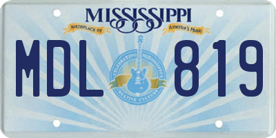 MS license plate MDL819