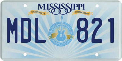 MS license plate MDL821