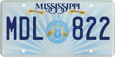 MS license plate MDL822