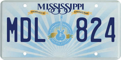 MS license plate MDL824
