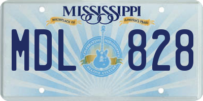 MS license plate MDL828