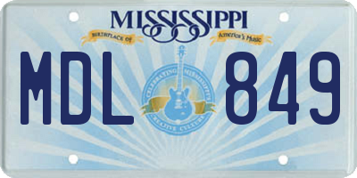 MS license plate MDL849