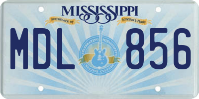 MS license plate MDL856