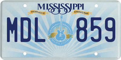 MS license plate MDL859