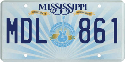 MS license plate MDL861