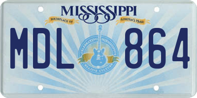 MS license plate MDL864