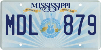 MS license plate MDL879