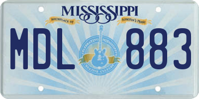 MS license plate MDL883