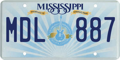 MS license plate MDL887