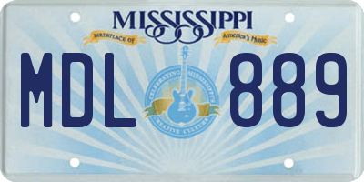 MS license plate MDL889