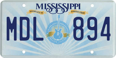 MS license plate MDL894