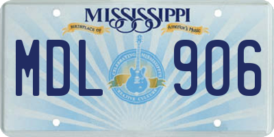 MS license plate MDL906