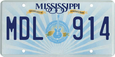 MS license plate MDL914