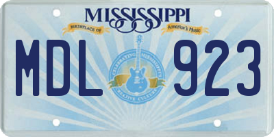 MS license plate MDL923