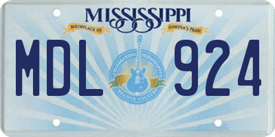 MS license plate MDL924