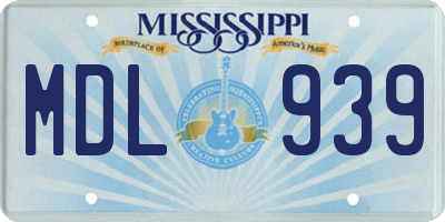 MS license plate MDL939