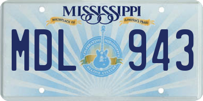 MS license plate MDL943