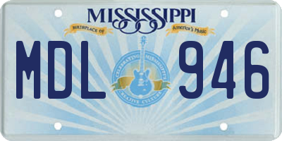 MS license plate MDL946
