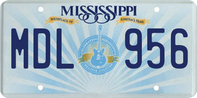 MS license plate MDL956