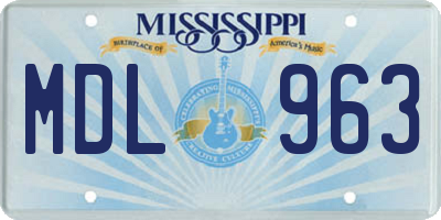 MS license plate MDL963