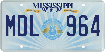 MS license plate MDL964