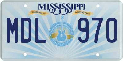 MS license plate MDL970