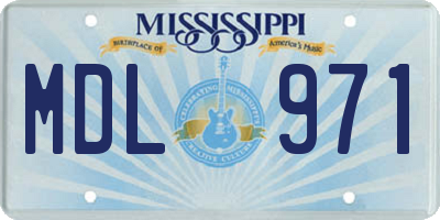 MS license plate MDL971
