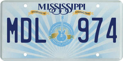 MS license plate MDL974