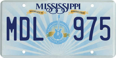 MS license plate MDL975