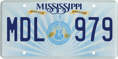 MS license plate MDL979