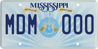 MS license plate MDM000
