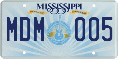 MS license plate MDM005