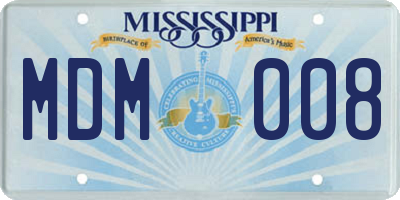 MS license plate MDM008