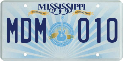MS license plate MDM010