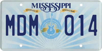 MS license plate MDM014