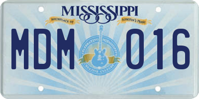 MS license plate MDM016