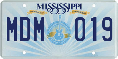 MS license plate MDM019
