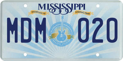 MS license plate MDM020