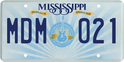 MS license plate MDM021
