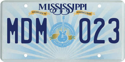 MS license plate MDM023